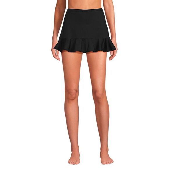 Land's End Ruffle Hem Mini Swim suit bottom Shorter Flirty Skirt Black Various - Picture 4 of 5